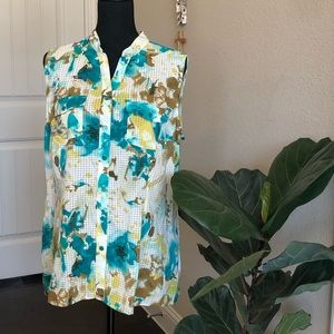 🌼 Element Z. XL Flowered Sleeveless Blouse